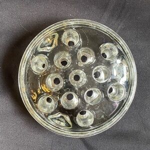 Elegant Vintage Clear Glass Flower Frog